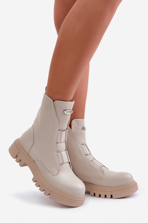 aquecimento Botins de trabalho Feminino Casal o castelo Eko Pele cor de marfim Tem que serilyra