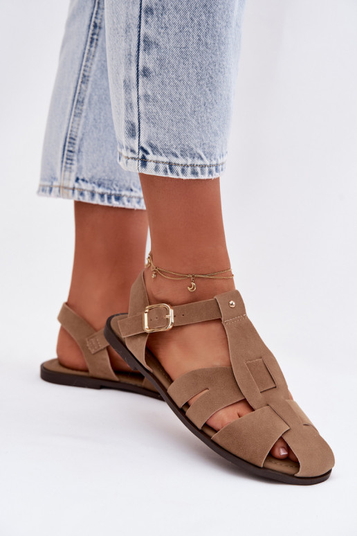 Sandálias femininas Rzymianki isósceles cor cáqui Belanessa