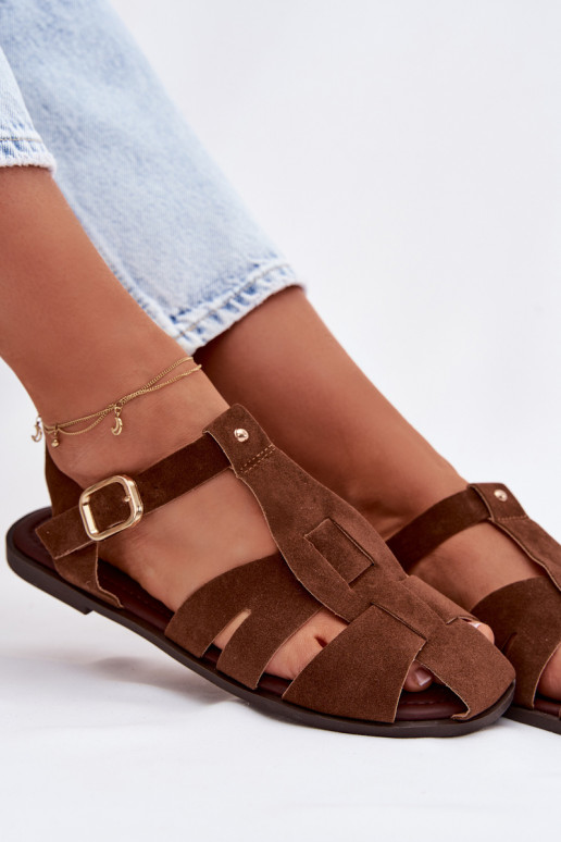 Sandálias femininas Rzymianki isósceles cor marrom Belanessa