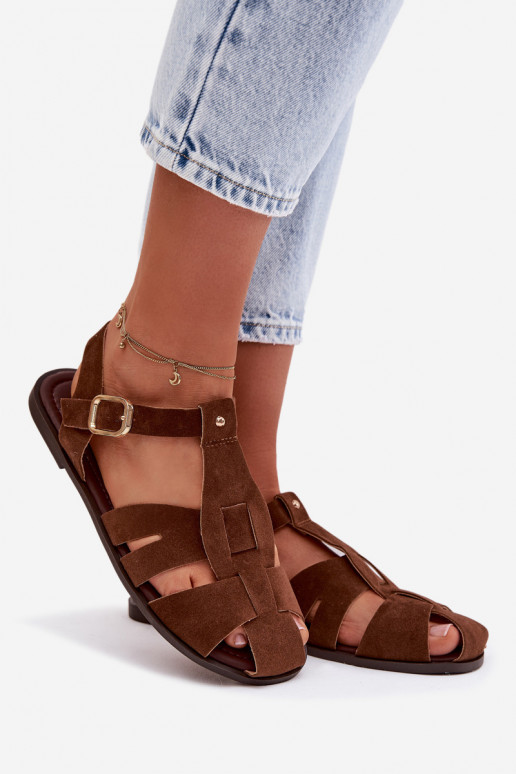 Sandálias femininas Rzymianki isósceles cor marrom Belanessa