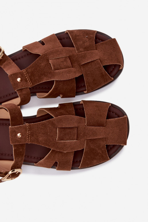 Sandálias femininas Rzymianki isósceles cor marrom Belanessa