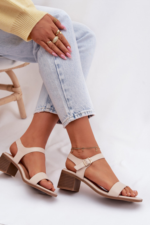 Sandálias femininas Eko Pele Klocke bege Sabela