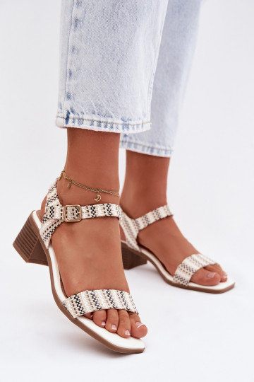 Sandálias femininas Klocke cor branca Sabela 2