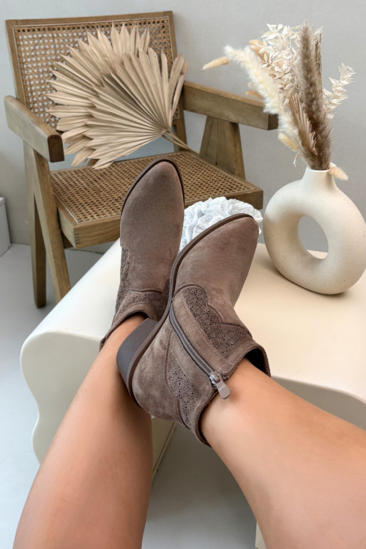 Botas a céu aberto Feminino com salto S.Barski HY61-8013 cor marrom