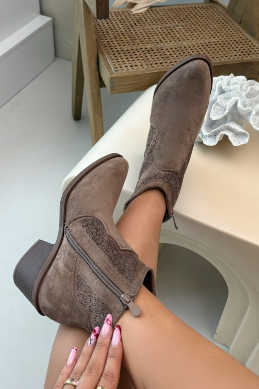 Botas a céu aberto Feminino com salto S.Barski HY61-8013 cor marrom