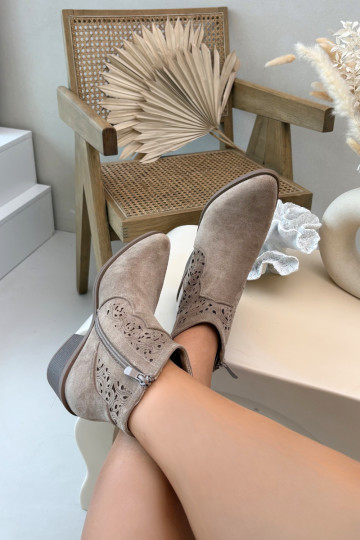 Botas a céu aberto Feminino com salto largo S.Barski HY61-8026 bege