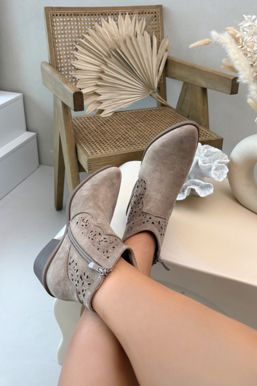 Botas a céu aberto Feminino com salto largo S.Barski HY61-8026 bege