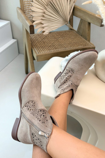 Botas a céu aberto Feminino com salto largo S.Barski HY61-8026 bege 2