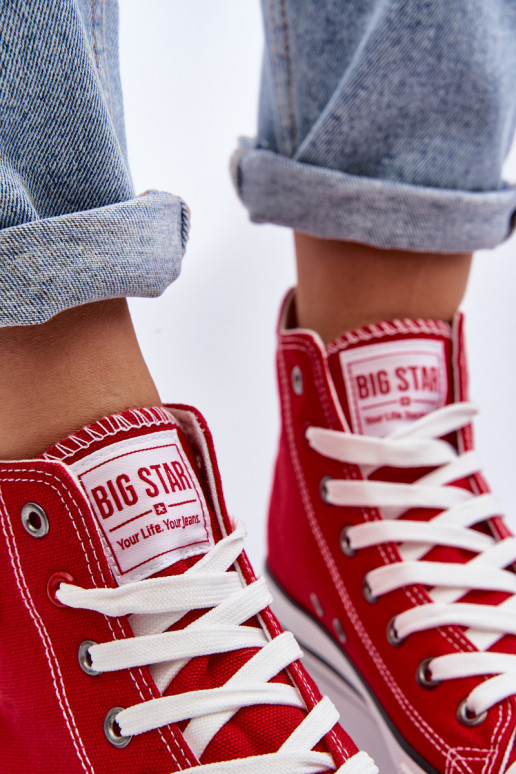 Feminino À modalo clássico sapatos de lazer com sola Big Star T274024 cor vermelha