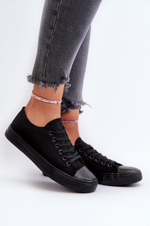 Tênis modelo clássico Baixo cor preta Caelira