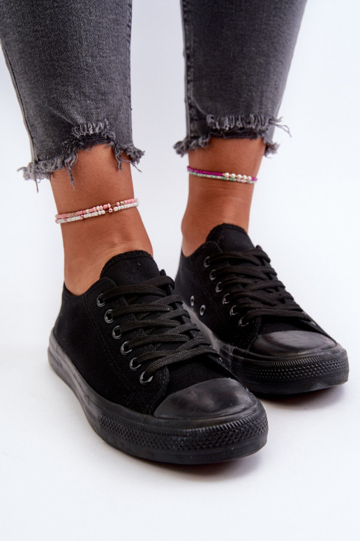 Tênis modelo clássico Baixo cor preta Caelira