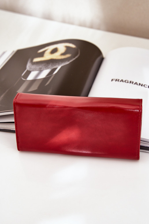 Eko Couro Gładki Carteira feminina cor vermelha Erolia