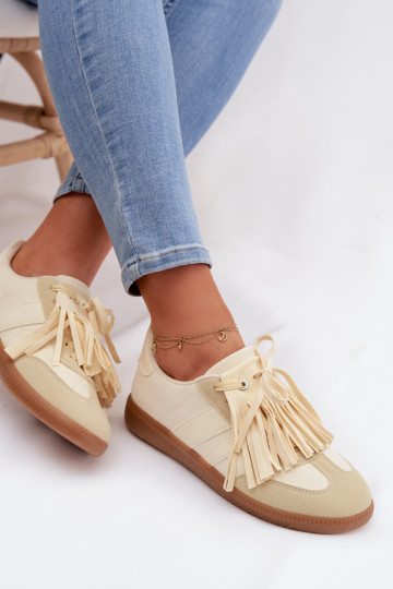 À modalo de tênis Feminino com franjas cor amarela Dorivelle