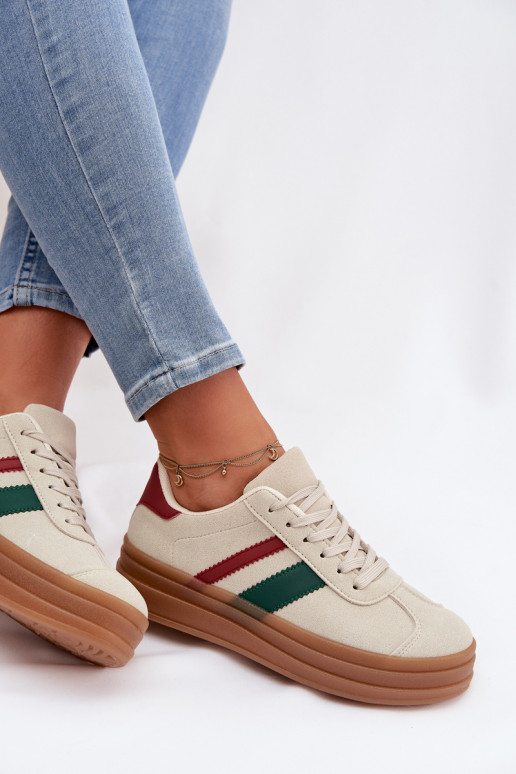 À modalo de tênis Feminino com uma plataforma bege Janivelle