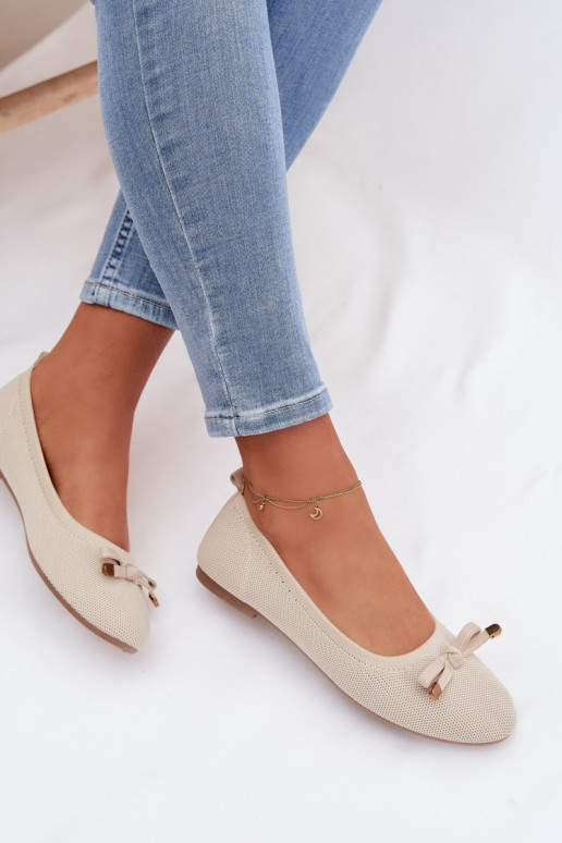 Bailarinas com fitas bege Amelivra