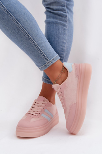 Sapatos femininos esportivos com plataforma, rosa, Galleria