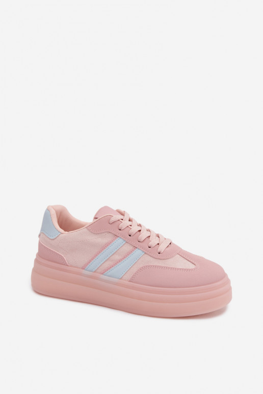À modalo de tênis Feminino com uma plataforma cor rosa Galleria