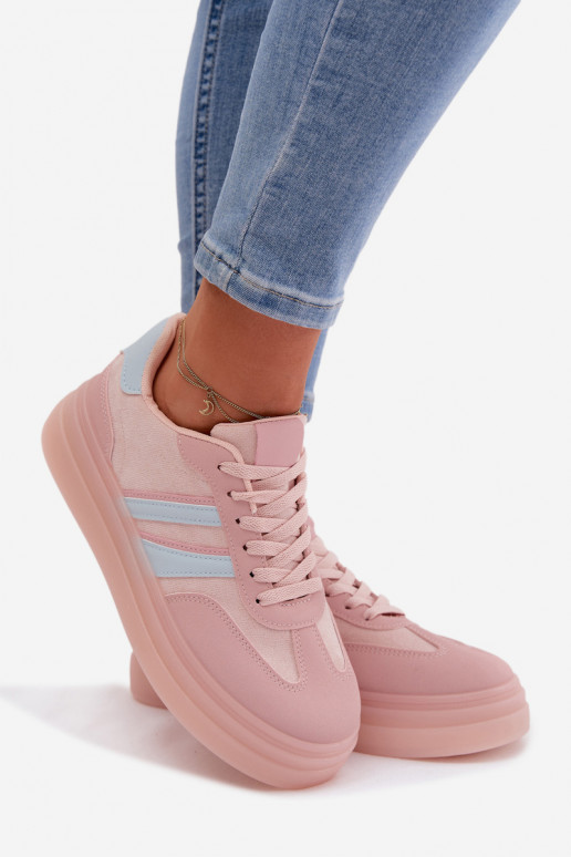 À modalo de tênis Feminino com uma plataforma cor rosa Galleria