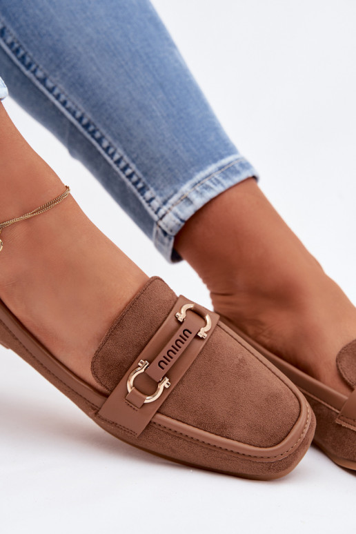 Mocassins Mocassins Feminino Com decorações Elemento cor marrom Evelora