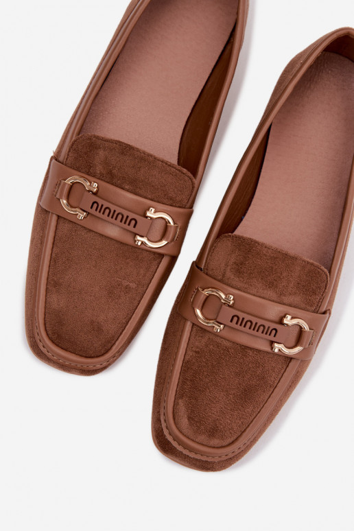 Mocassins Mocassins Feminino Com decorações Elemento cor marrom Evelora