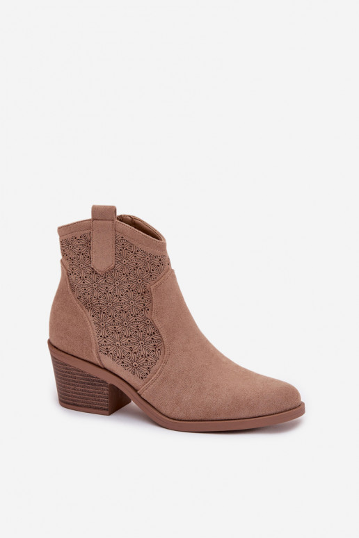Botas a céu aberto Feminino com salto S.Barski HY61-8013 bege