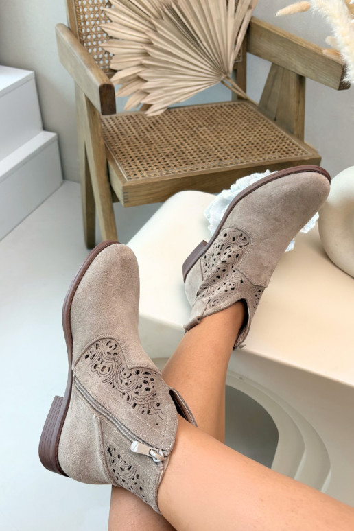 Botas a céu aberto Feminino com salto largo S.Barski HY61-8026 bege