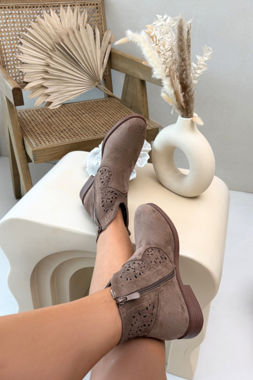 Botas a céu aberto Feminino com salto largo S.Barski HY61-8026 cor marrom