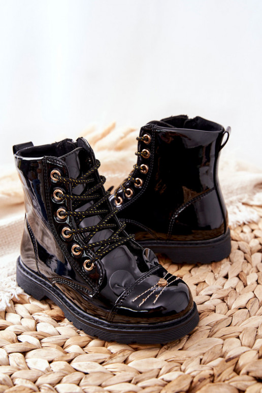 aquecimento Botins de trabalho com zíperes cor preta Mousie