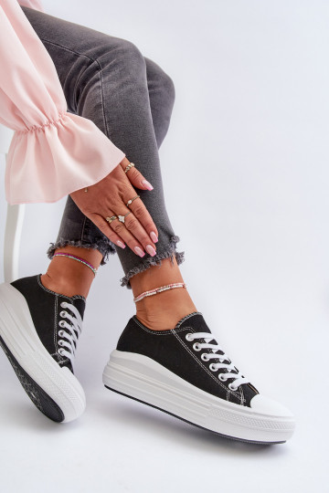 Sapatos de lazer com uma plataforma cor preta Amyete 2