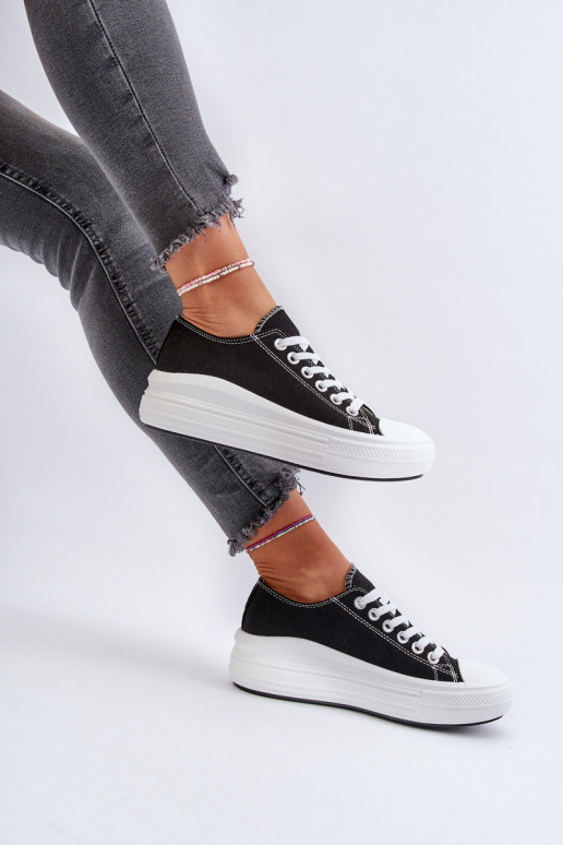 Sapatos de lazer com uma plataforma cor preta Amyete