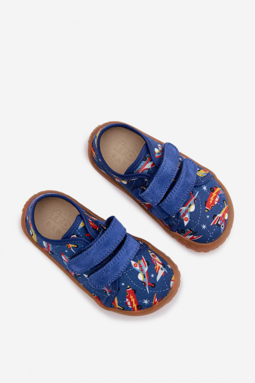 Chinelos Infantil Barefoot Statki Kosmiczne Froddo Canvas G1700440-5 cor azul