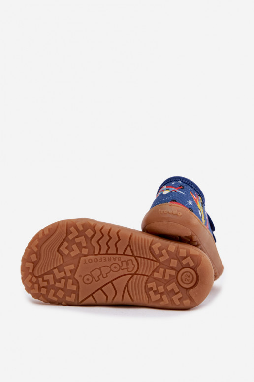 Chinelos Infantil Barefoot Statki Kosmiczne Froddo Canvas G1700440-5 cor azul