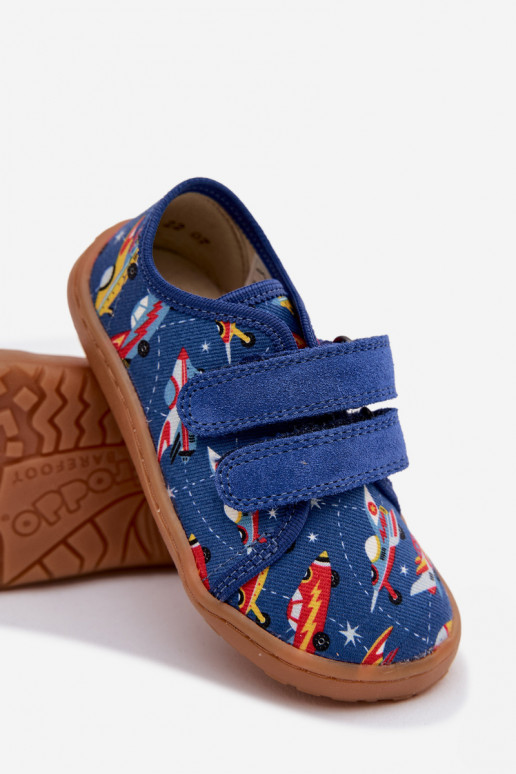 Chinelos Infantil Barefoot Statki Kosmiczne Froddo Canvas G1700440-5 cor azul