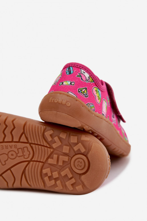 Chinelos Infantil Barefoot Froddo Canvas G1700440-10 cor rosa
