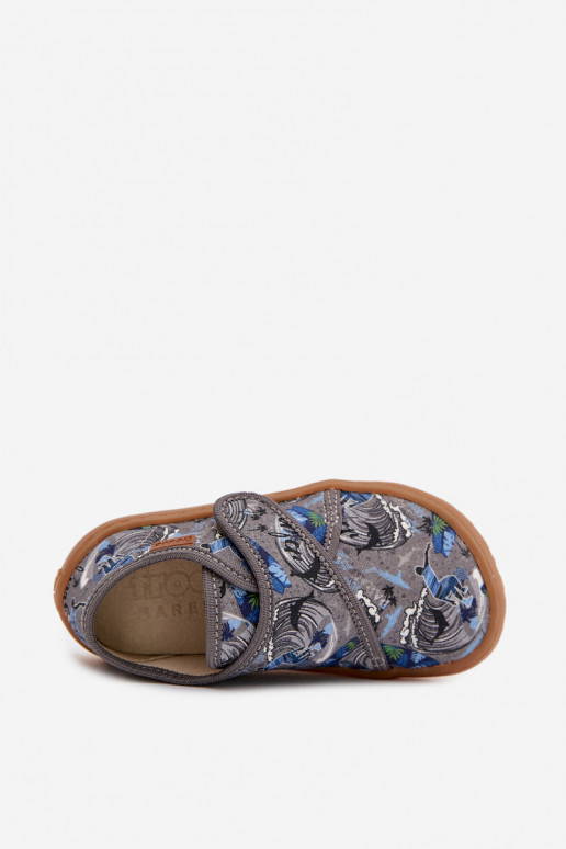 Chinelos Infantil Rapazes com fixadores adesivos Barefoot Surfer Froddo G1700438-7 cor cinza