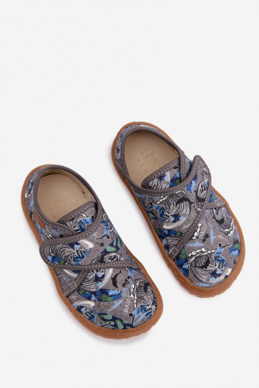 Chinelos Infantil Rapazes com fixadores adesivos Barefoot Surfer Froddo G1700438-7 cor cinza
