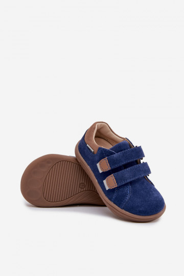 Botas barefoot infantis de couro com refletores Bartek 8600366 azul escuro 2
