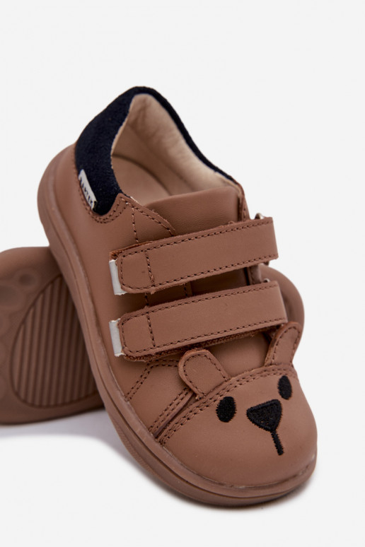 Pele sapato Barefoot Infantil Com Urso Bartek 8600654 bege