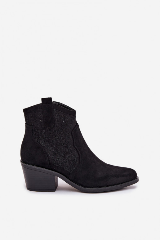 Botas a céu aberto Feminino com salto S.Barski HY61-8013 cor preta