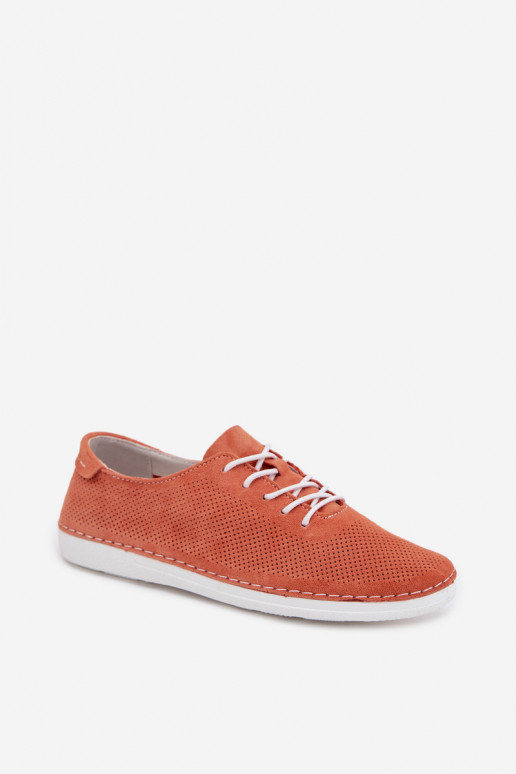 sapato FemininoHabilitadoturalnego de camurçau S.Barski LR61-7080 cor laranja