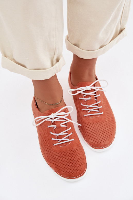 sapato FemininoHabilitadoturalnego de camurçau S.Barski LR61-7080 cor laranja