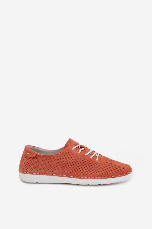 sapato FemininoHabilitadoturalnego de camurçau S.Barski LR61-7080 cor laranja