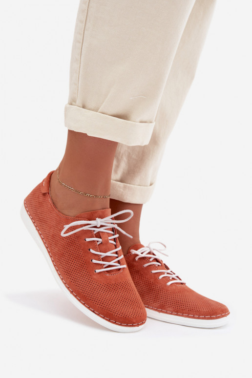 sapato FemininoHabilitadoturalnego de camurçau S.Barski LR61-7080 cor laranja