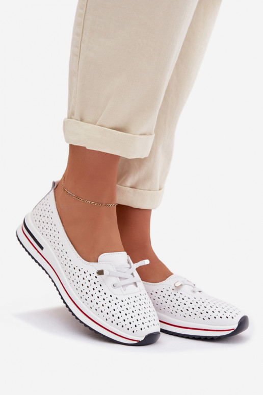 Pele com elementos abertos sapato Feminino S.Barski LR61-7044 cor branca