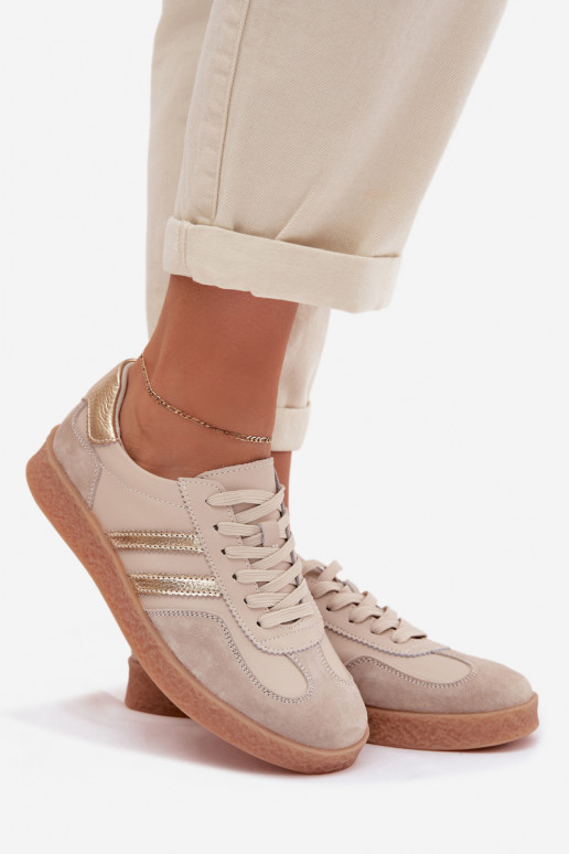 Pele À modalo de tênis Feminino S.Barski LR61-7059 bege