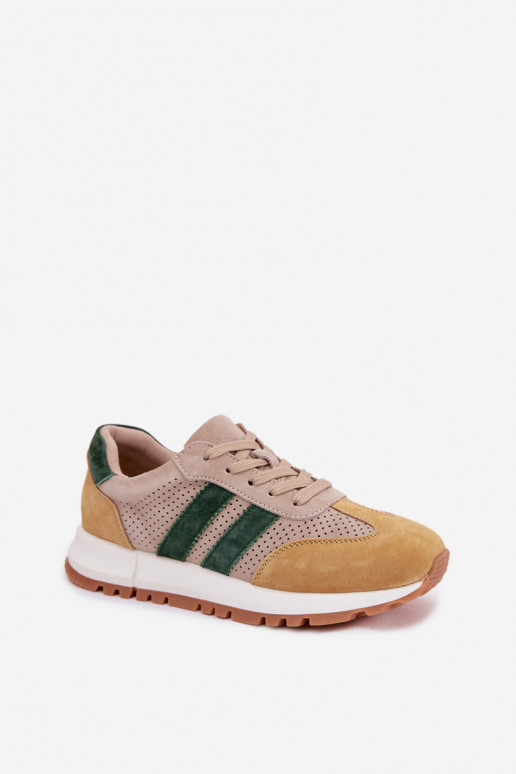 À modalo de tênis FemininoHabilitadoturalnego de camurçau bege-cor amarela Tem que serrceline