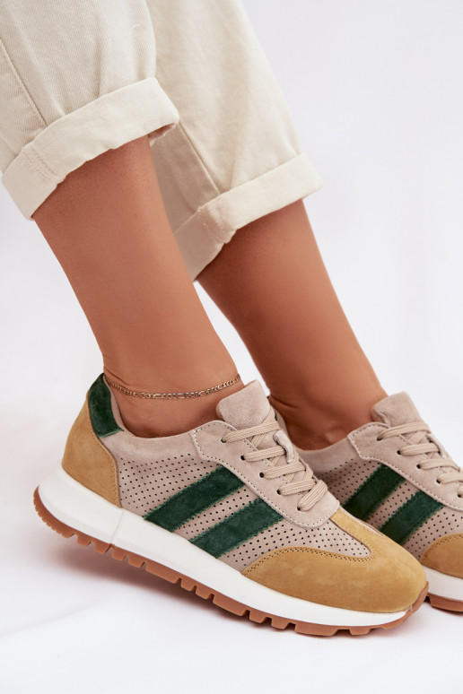 À modalo de tênis FemininoHabilitadoturalnego de camurçau bege-cor amarela Tem que serrceline