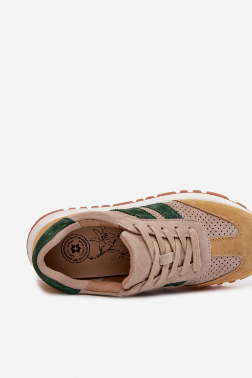 À modalo de tênis FemininoHabilitadoturalnego de camurçau bege-cor amarela Tem que serrceline