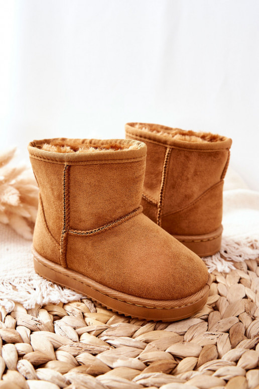 Botas quentes de inverno para crianças cor cáqui Gooby