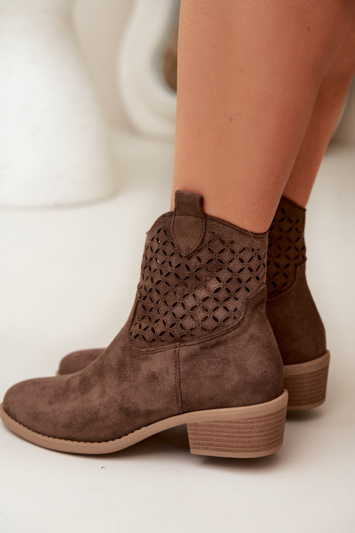 Botas a céu aberto Feminino com salto cor marrom Briavine